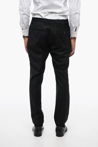 Jacquard Virgin Wool Slim Fit Suit with Peak Lapel