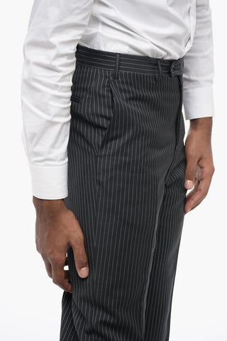 Pinstriped Virgin Wool Notch Lapel 3-Button Suit