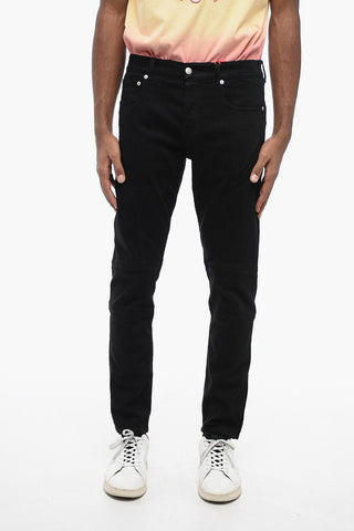 5 Pocket Cotton Blend Pants with Biker Stitchings