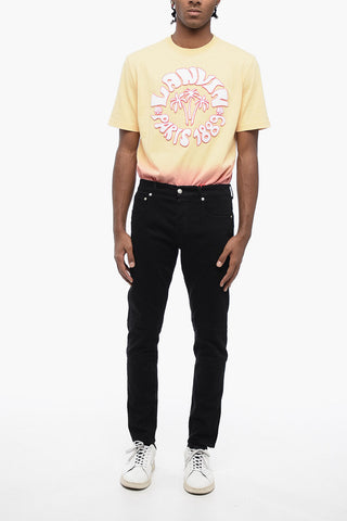 5 Pocket Cotton Blend Pants with Biker Stitchings