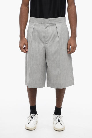 Shorts aus Wolle mit 1 Bundfalte und sartorialem Schnitt