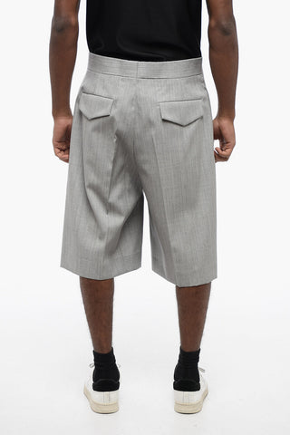 Shorts aus Wolle mit 1 Bundfalte und sartorialem Schnitt