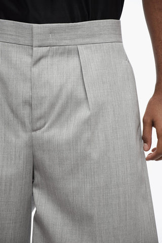 Shorts aus Wolle mit 1 Bundfalte und sartorialem Schnitt