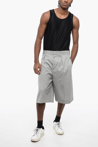 Shorts aus Wolle mit 1 Bundfalte und sartorialem Schnitt