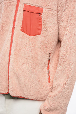 Mockneck-Sweatshirt aus Teddy-Baumwolle mit Kontrasttasche