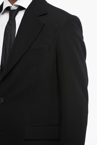 Blazer Slim Fit in Misto Lana con Tasche ad Aletta