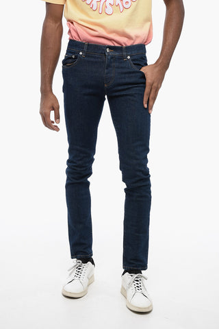 Jeans Skinny Fit in Denim Lavaggio Scuro 15cm