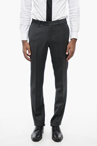CC COLLECTION Virgin Wool Side Vents Notch Lapel 3-Button Suit