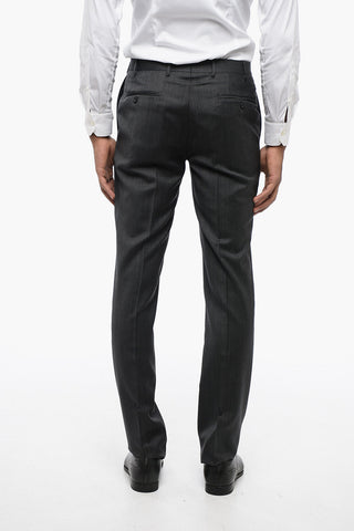 CC COLLECTION Virgin Wool Side Vents Notch Lapel 3-Button Suit