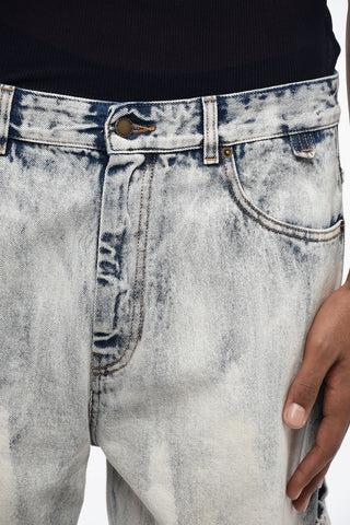 Jeans Bleached Ad Orlo Sfrangiato 23cm