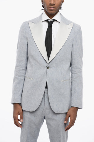 CC COLLECTION Center Vent Peak Lapel 1-Button Suit