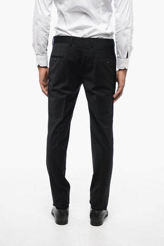 Wool Blend Slim Fit Suit with Flap Pockets