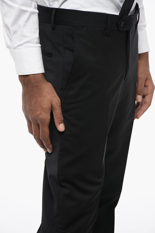 Wool Blend Slim Fit Suit with Flap Pockets