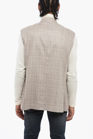 Gilet in Seta con Collo Coreano