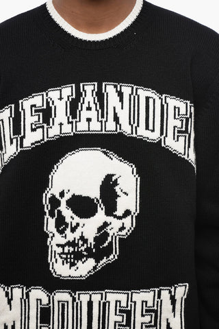 Crew Neck Cashmere Blend Pullover with Lettering Logo