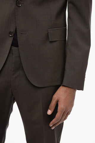 CC COLLECTION District Check Motif Side Vents Notch Lapel RESET 2-Button Suit
