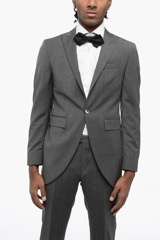 CC COLLECTION Ein-Knopf-Anzug CERIM.REFINED mit Nadelstreifen, einem Schlitz, Spitzenrevers