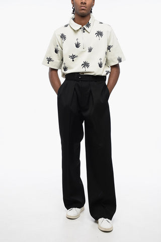 Pantaloni in Lana Vergine ad 1 Pince con Cintura