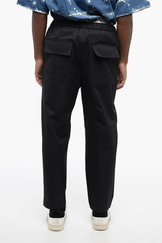 4-Pocketed Cotton Pants with Elastic Waistband