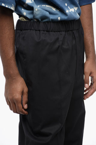 4-Pocketed Cotton Pants with Elastic Waistband