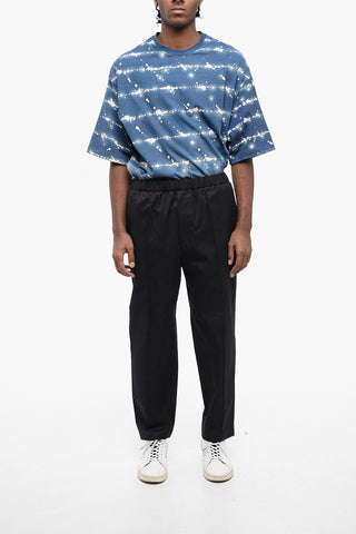 4-Pocketed Cotton Pants with Elastic Waistband