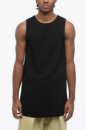 Tank Top in Viscosa con Zip Posteriore