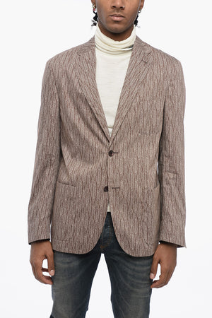 ID Blazer Sfoderato in Misto Cotone con Tasche a Toppa