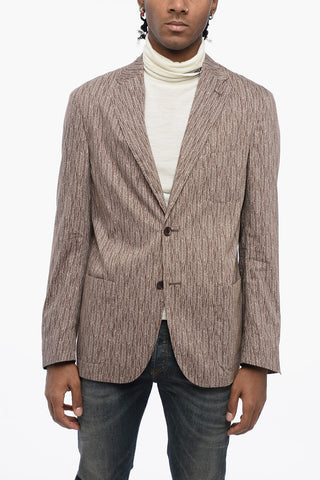 ID Blazer Sfoderato in Misto Cotone con Tasche a Toppa