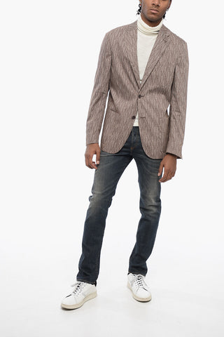 ID Blazer Sfoderato in Misto Cotone con Tasche a Toppa