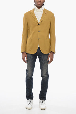 CIRCLE Blazer Sfoderato in Lana Vergine con Tasche a Toppa