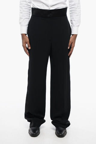 4-Pocketed Straight Fit Pants with Satin Details