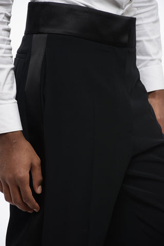 4-Pocketed Straight Fit Pants with Satin Details