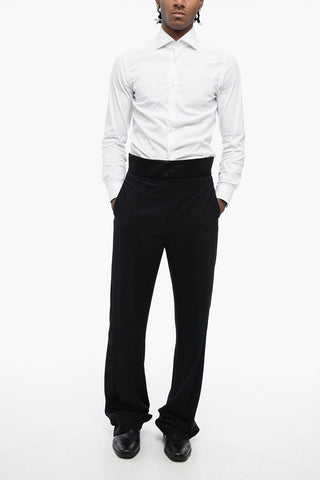 4-Pocketed Straight Fit Pants with Satin Details