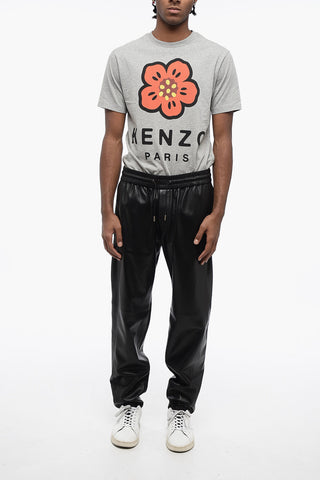 Pantaloni In Pelle Con Coulisse