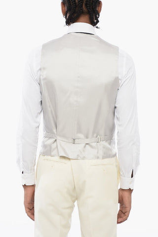 CC COLLECTION Jacquard Fabric Double-Breasted Waistcoat