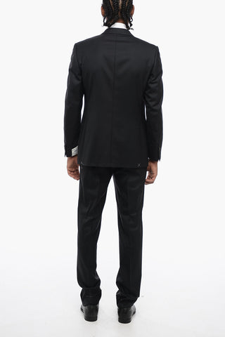 CC COLLECTION Virgin Wool Side Vents Notch Lapel 3-Button Suit