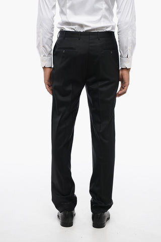 CC COLLECTION Virgin Wool Side Vents Notch Lapel 3-Button Suit