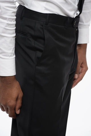 CC COLLECTION Virgin Wool Side Vents Notch Lapel 3-Button Suit