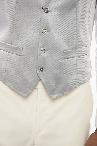 CC COLLECTION Single-breasted Jacquard Fabric Vest