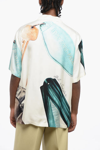 Printed Satin OBJECTS Bowling Shirt