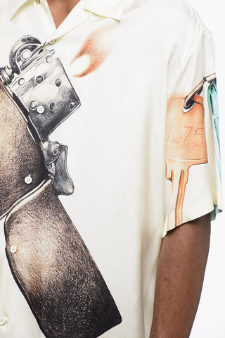 Printed Satin OBJECTS Bowling Shirt
