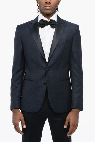 CC COLLECTION Jacquard Blazer RESET CERIM. with Satin Peak Lapel