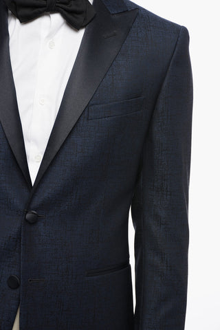 CC COLLECTION Jacquard Blazer RESET CERIM. with Satin Peak Lapel