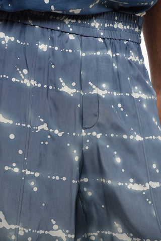 Bedruckte Viskose-Shorts mit elastischem Bund