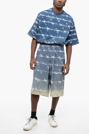 Printed Viscose Shorts with Elastic Waist