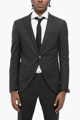 1-Button Suit CERIM ACADEMY Swiss Dot With One Vent And Peak Lapel