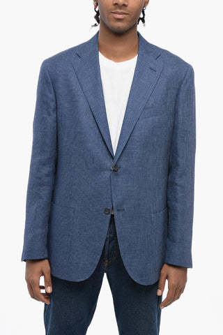 Jacquard Flax Blend Half-lined Blazer
