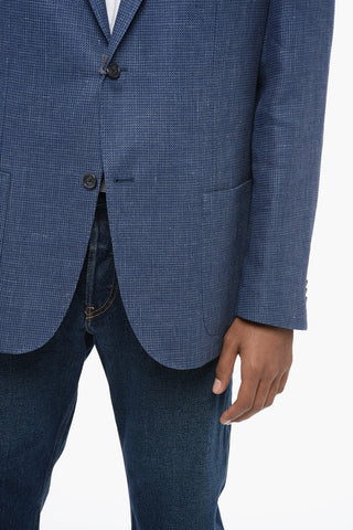 Jacquard Flax Blend Half-lined Blazer