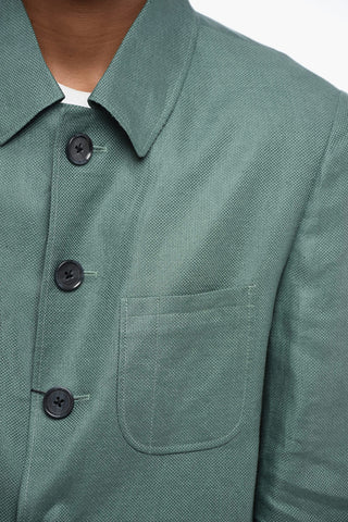 CC COLLECTION Half-lined Flax Blazer with Standard Collar