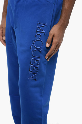 Joggers in Cotone Garzato con Polsini